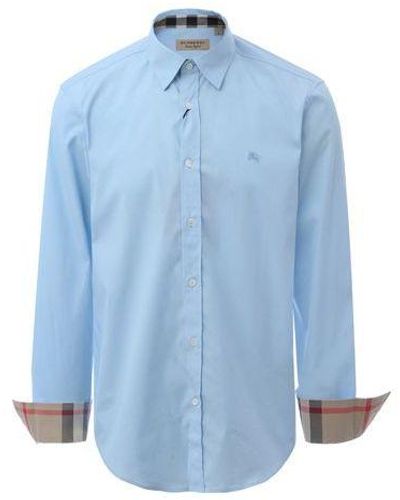 Burberry Cotton Classic Long Sleeves Shirt - Blue