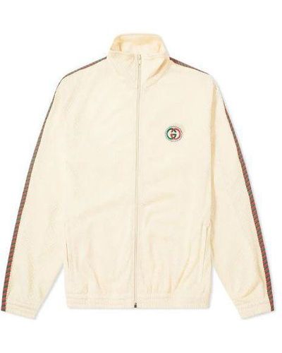 Gucci Chest Logo Zip Jacket White - Natural