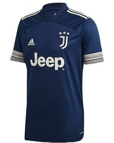 adidas Juve A Jsy Juventus Away Fan Edition V Neck Sports Jersey Blue