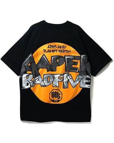 Li-ning X Aape Badfive Graphic Loose Fit T-shirt - Black