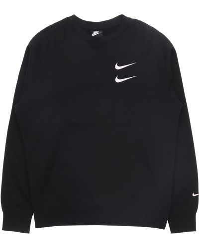 Nike Embroidered Fleece Lined Stay Warm Round Neck Pullover - Black
