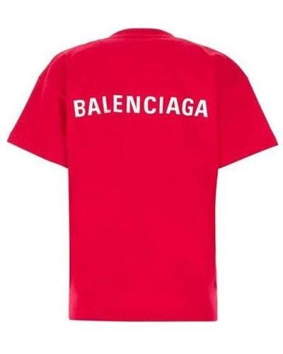 Balenciaga Ss21 Tyran Alphabet Printing Cotton Short Sleeve - Red