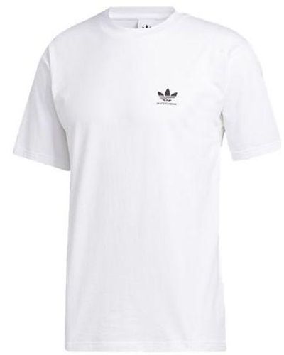 adidas Originals Logo Printing Sports Short Sleeve White T-shirt