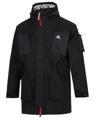 adidas Cny Top Wvjk Limited Multiple Pockets Sports Fleece Lined Hooded Jacket - Black