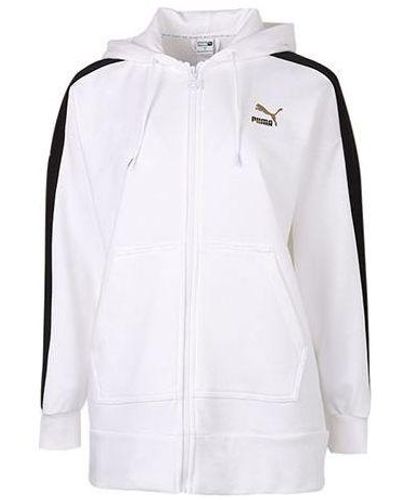 PUMA Full-zip Sleeve Striped Jacket - White