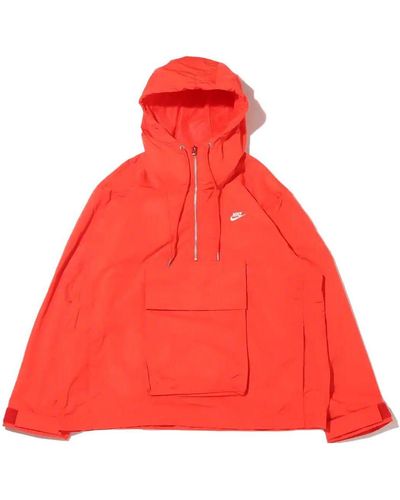 Nike Sportswear Circa Logo Solid Color Waterproof Hooded Jacket Light Deep Red