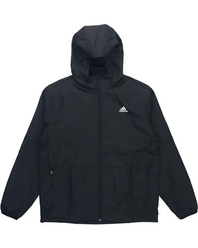 adidas Mh Lite Wvjkt Athleisure Casual Sports Hooded Solid Color Woven Jacket Autumn Black - Blue
