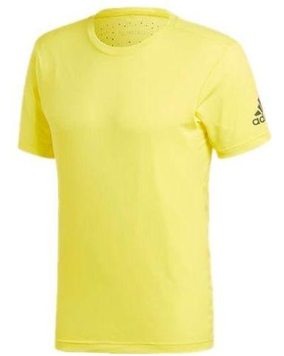 adidas Training Sports Round Neck Short Sleeve - Yellow