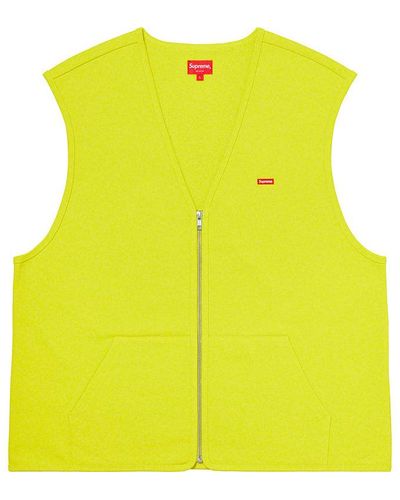 Supreme Zip Up Sweat Vest - Yellow