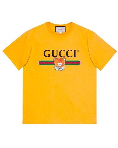 Gucci Kai X Crossover Ss21 Loose Round Neck Short Sleeve - Yellow