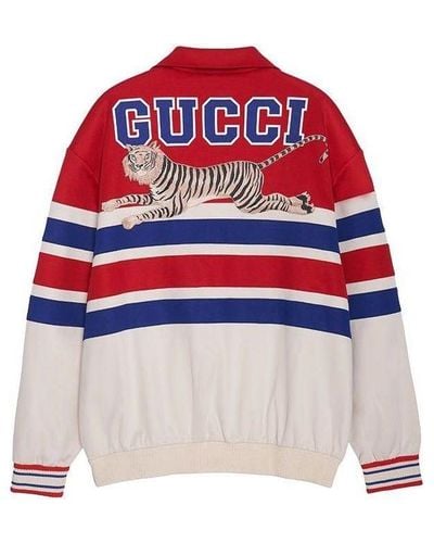 Gucci Tiger Colla Sweatshirt With Patch - Red