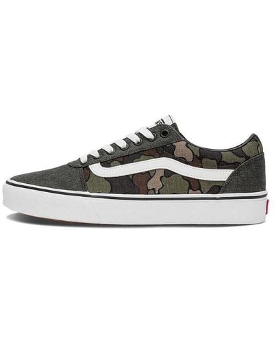 Vans Ward Low Top Casual Skate Shoes Green Camouflage - Brown