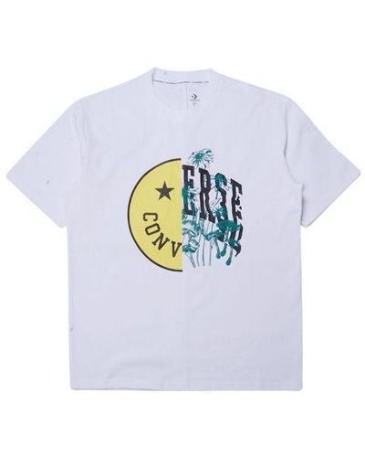 Converse Smiling Face Printing Breathable Short Sleeve - White