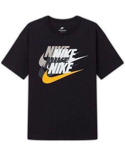 Nike As Nsw Prem Ss Tee Athleisure Casual Sports Logo Printing Short Sleeve Black T-shirt