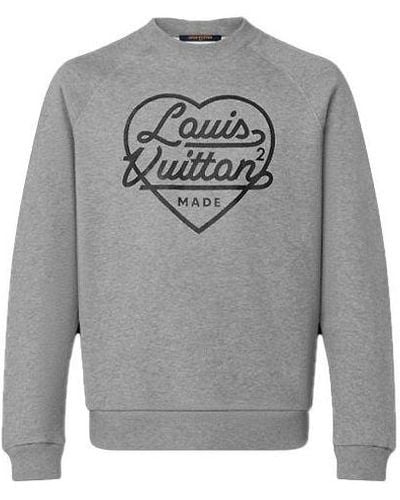 Louis Vuitton X Nigo2 Crossover Lv2 Ss22 Large Love Logo Alphabet Printing Cozy Pullover Autumn Gray
