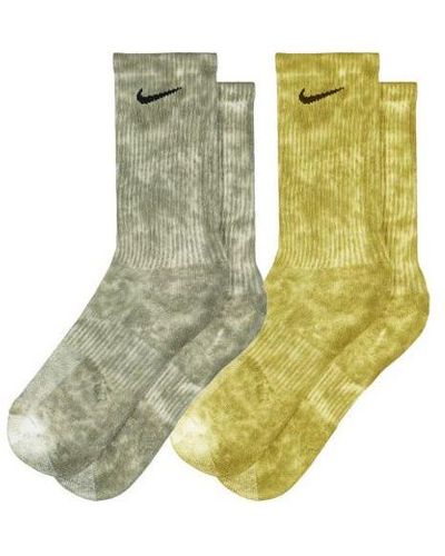 Nike Logo Printing Mid Tops Socks 1 2 Pairs - Green