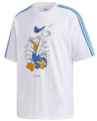 adidas Neo Donald Duck Sports Short Sleeve White T-shirt - Blue