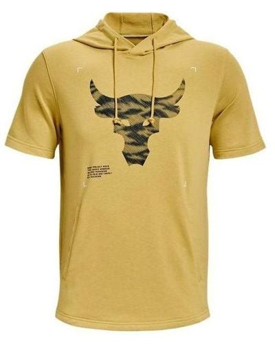 Under Armour Project Rock Terry Short Sleeve Hoodie - Yellow