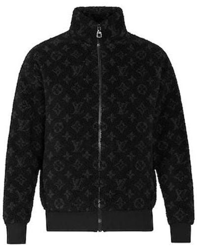 Louis Vuitton Lv Monogram Fleece Full Logo Zipper Jacket - Black