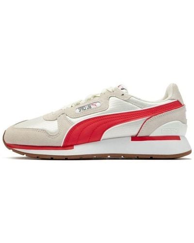 PUMA Space Lab Athleisure Casual Sports Shoe White - Red