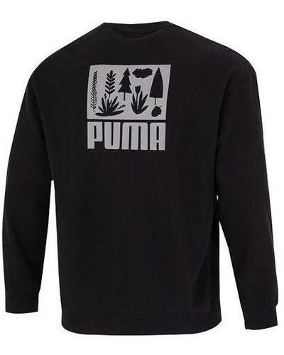 PUMA Logo Crew Neck Sweatshirt - Black