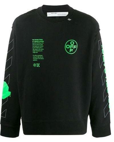 Off-White c/o Virgil Abloh Fluorescence Arrows Sketch Logo Sweater - Green