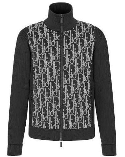 Dior Embroidered Logo Cashmere Plain Crewneck Pullover Sweater Navy - Black