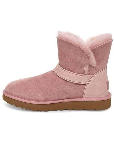 UGG Suede Mini Bow Fur Fleece Lined - Pink