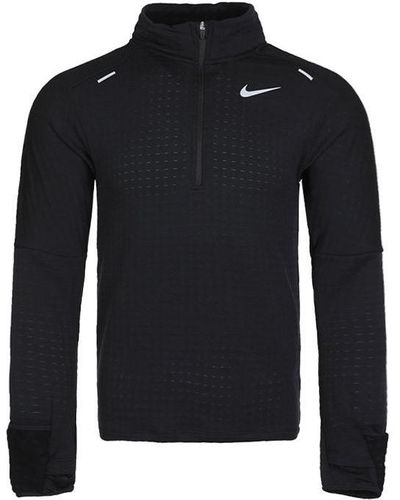 Nike Sphere Dri-fit Half Zipper Fleece Stay Warm Running Training Long Sleeves Pullover - Black