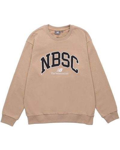 New Balance Logo Crew Neck Sweaters - White