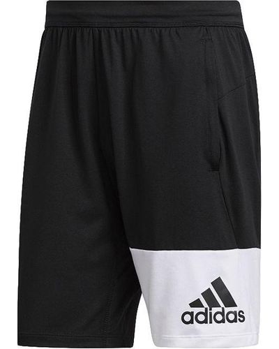 adidas Athleisure Casual Sports Breathable Shorts Black White