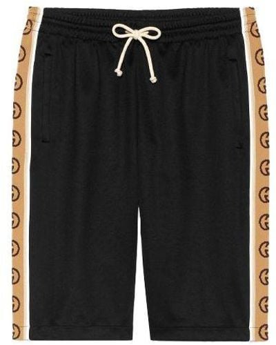 Gucci Ss20 Technical Jersey Shorts G-knitted Drawstring Shorts - Black
