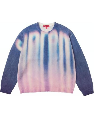 Supreme Blurred Logo Sweater - Blue