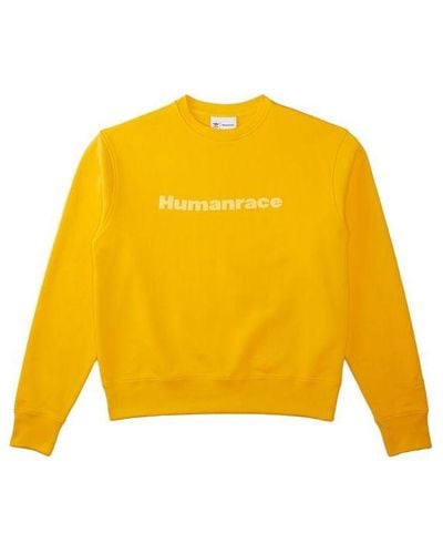 adidas Originals X Pharrell Williams Crossover Casual Breathable Solid Color Round Neck Pullover Long Sleeves Yellow