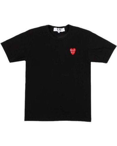 COMME DES GARÇONS PLAY Basic T-shirt Red Family Heart - Black