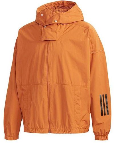 adidas Sports Stylish Training Woven Hooded Jacket - Orange