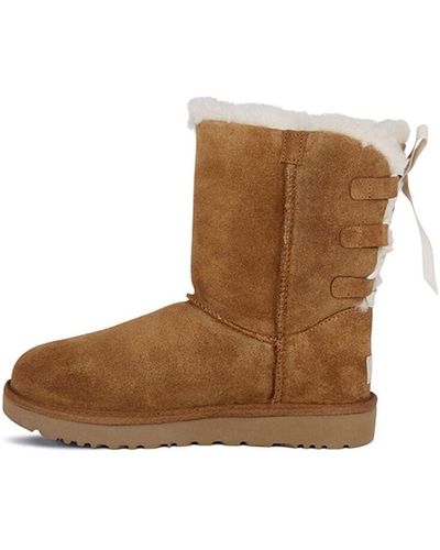UGG Short Bow Stiefel Fleece Lined Brown