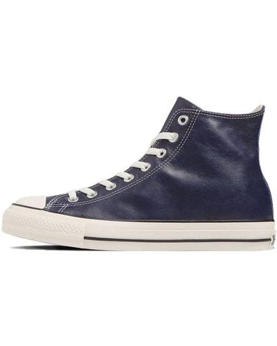 Converse All Star Olive Green Leather High Top - Blue