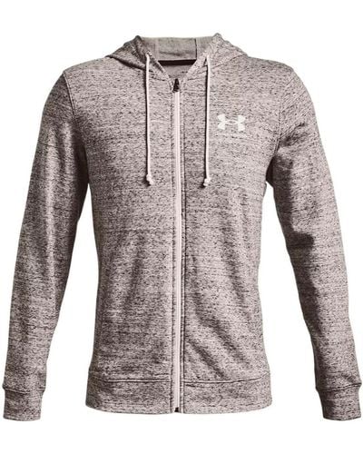 Under Armour Rival Terry Hooded Jacket - Brown