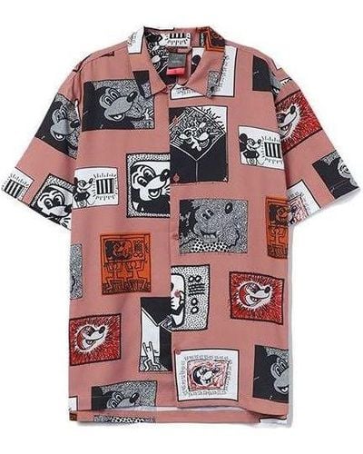 Li-ning X Disney Mickey Mouse X Keith Haring Short Sleeve Shirt - Red