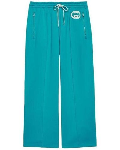 Gucci Neoprene Pants With Interlocking G - Blue