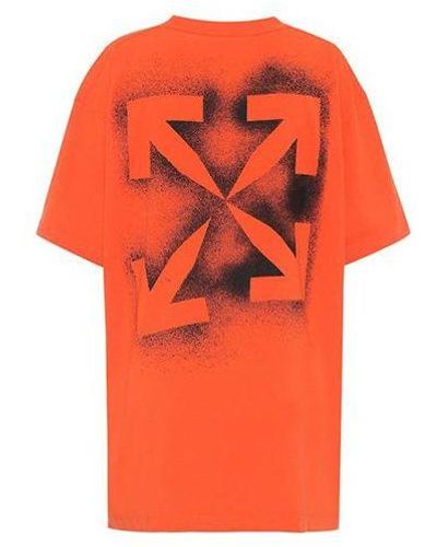Off-White c/o Virgil Abloh Printing Short Sleeve T-shirt - Orange