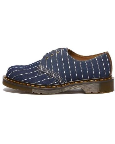 Dr. Martens 1461 Made In England Pinstripe Shoes - Blue