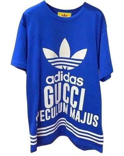 Gucci X Adidas Oversized Cotton Jersey T-shirt - Blue