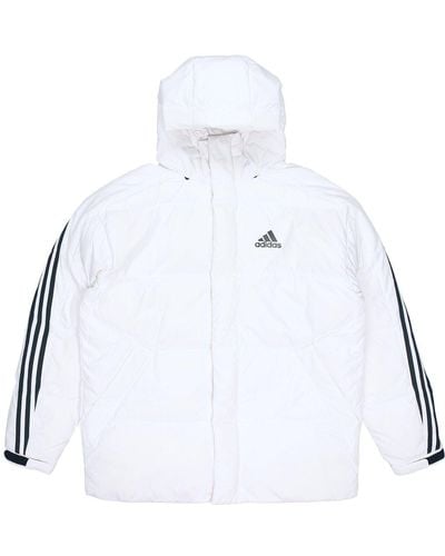adidas 3st Puffy Dwn J Casual Sports Stay Warm Hooded Down Jacket - White