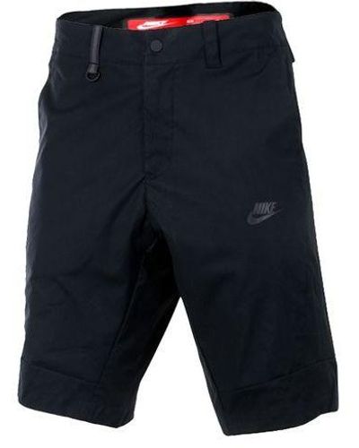 Nike Logo Waterproof Zipper Cargo Shorts - Blue
