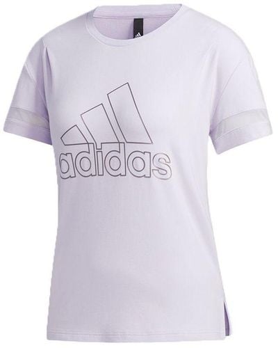 adidas Style Gfx T Bos Logo Printing Sports Short Sleeve T-shirt - Purple