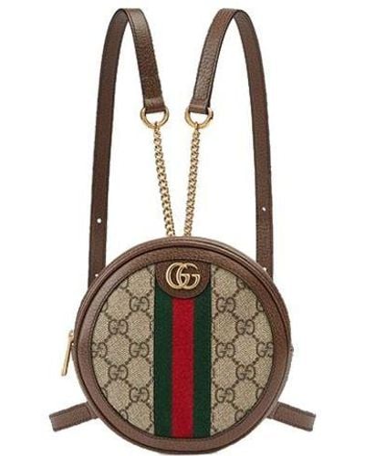 Gucci Ophidia Series Mini gg Canvas Tape Circle Beige - Brown