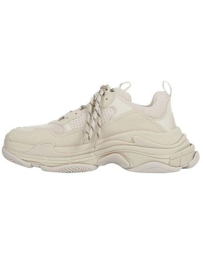 Balenciaga Triple S Vintage Clunky Sneaker Shoes Beige White - Natural
