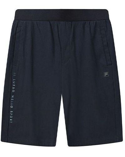 Fila Logo Alphabet Printing Sports Shorts Blue